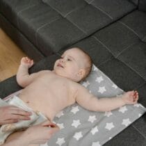 Newborn diaper changing
